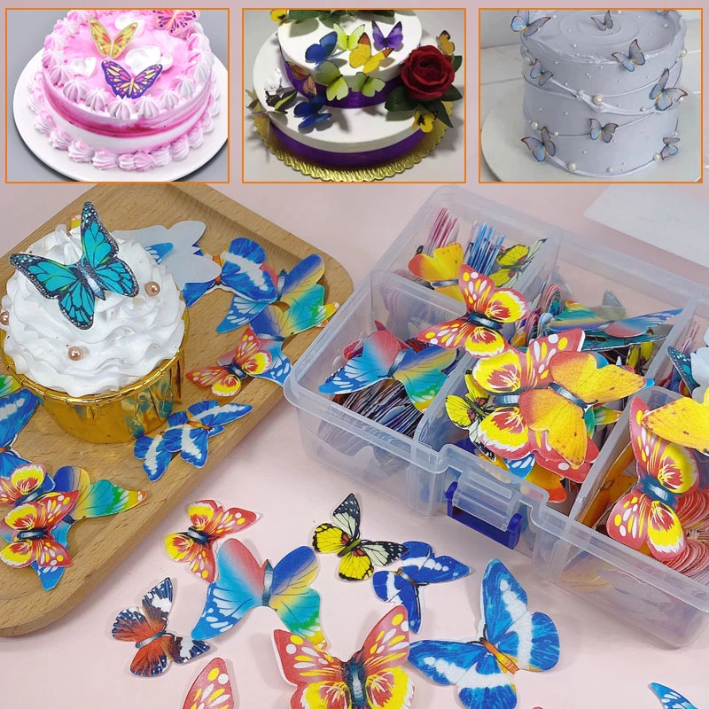 Edible Cake Decoration Mixed Butterfly Glutinous Wafer Rice Paper Baking Tools Free Shipping
