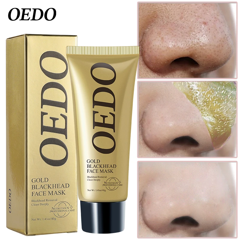 OEDO Gold Remove Blackhead Mask Shrink Pore Improve Rough Skin Acne Shills Blackhead Remover Mask Facial Moisturizing Cream