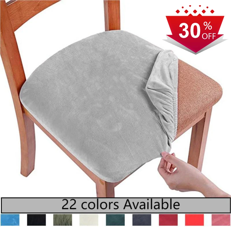 1/2/4/6 Pieces Velvet Fabric Super Soft Seat Cushion Covers Stretch Chair Cover Slipcovers For Hotel Banquet Dining Living Room