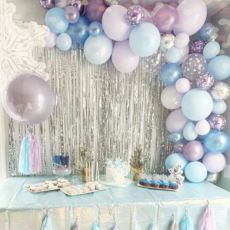 Ice Princess Party Decoration Christmas Snowflake Foil Balloons Air Ball Birthday Balloon Decor Wedding Winter DIY Party