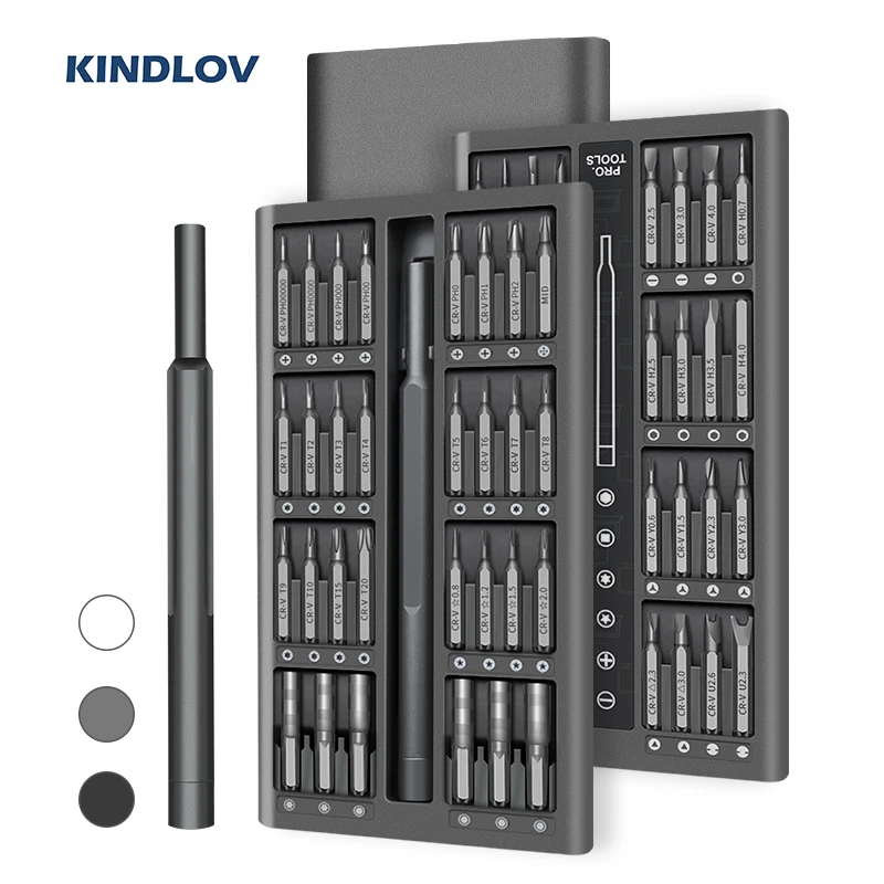KINDLOV Screwdriver Set 63 In 1 Magnetic Screwdriver Bit Set Precision Phillips Torx Hex Screwdriver Bits Repair Phone PC Tools
