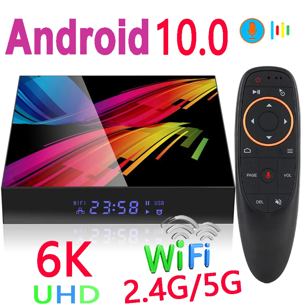 STUOTOP ST1 Smart TV Box Android 10.0 6K 3D Support BT Voice Assistant Wifi 2.4G&5.8G High Performance Set Top Box Media Player