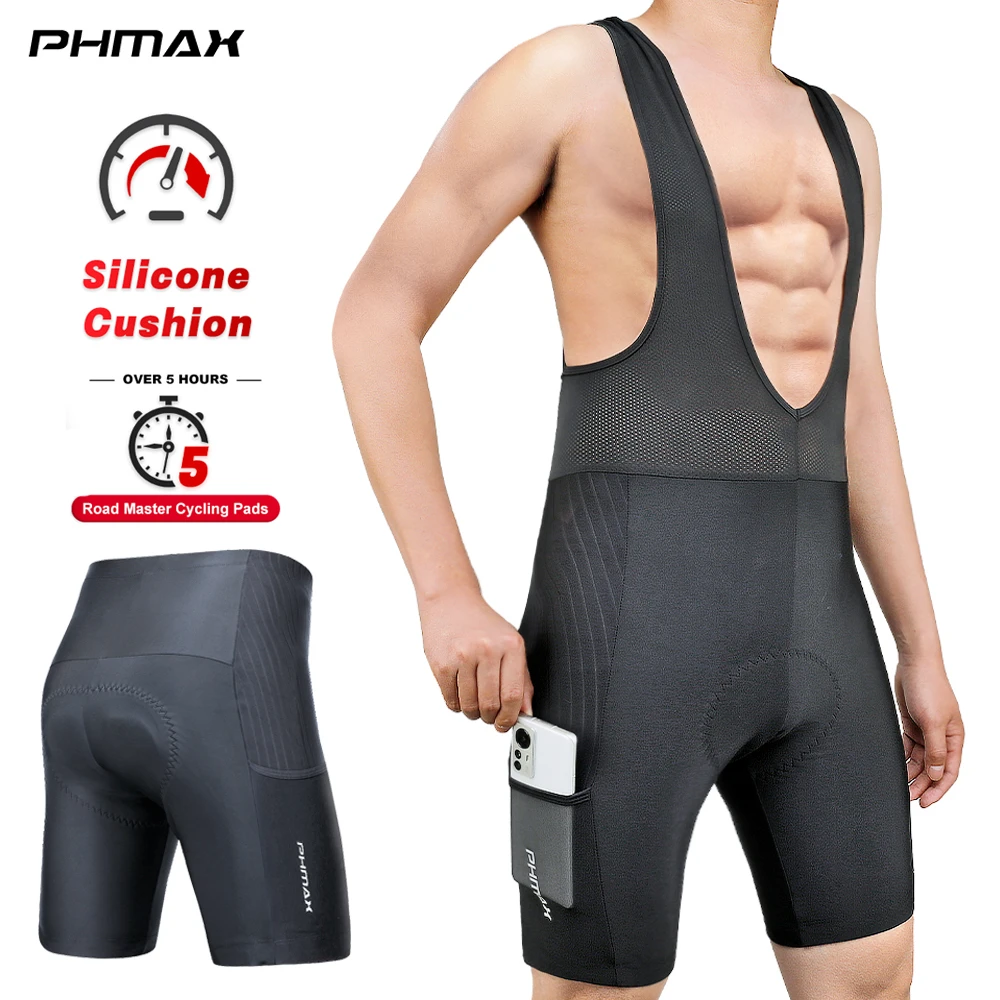 PHMAX Men Cycling Shorts Anti-Slip Leg Band MTB Bike Shorts Breathable Shockproof Racing Road Bicycle Shorts