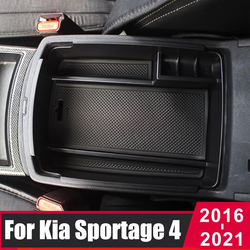 Car Central Console Armrest Box Storage Container Organizer Holder Tray For Kia Sportage 4 2016-2018 2019 2020 2021 Accessories