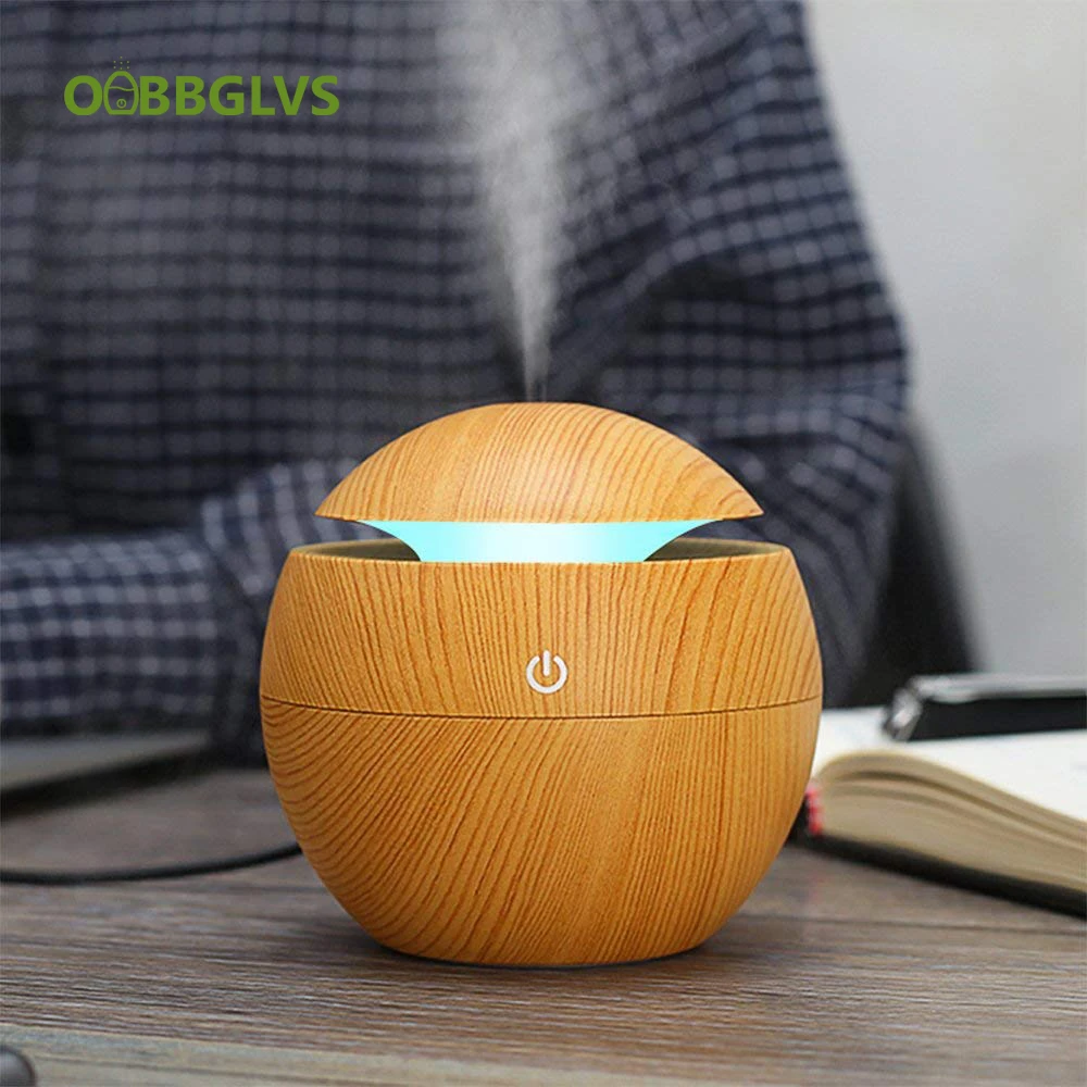 130ML USB Aroma Diffuser  Ultrasonic Cool Mist Humidifier Air Purifier 7 Color Change LED Night light for Office Home