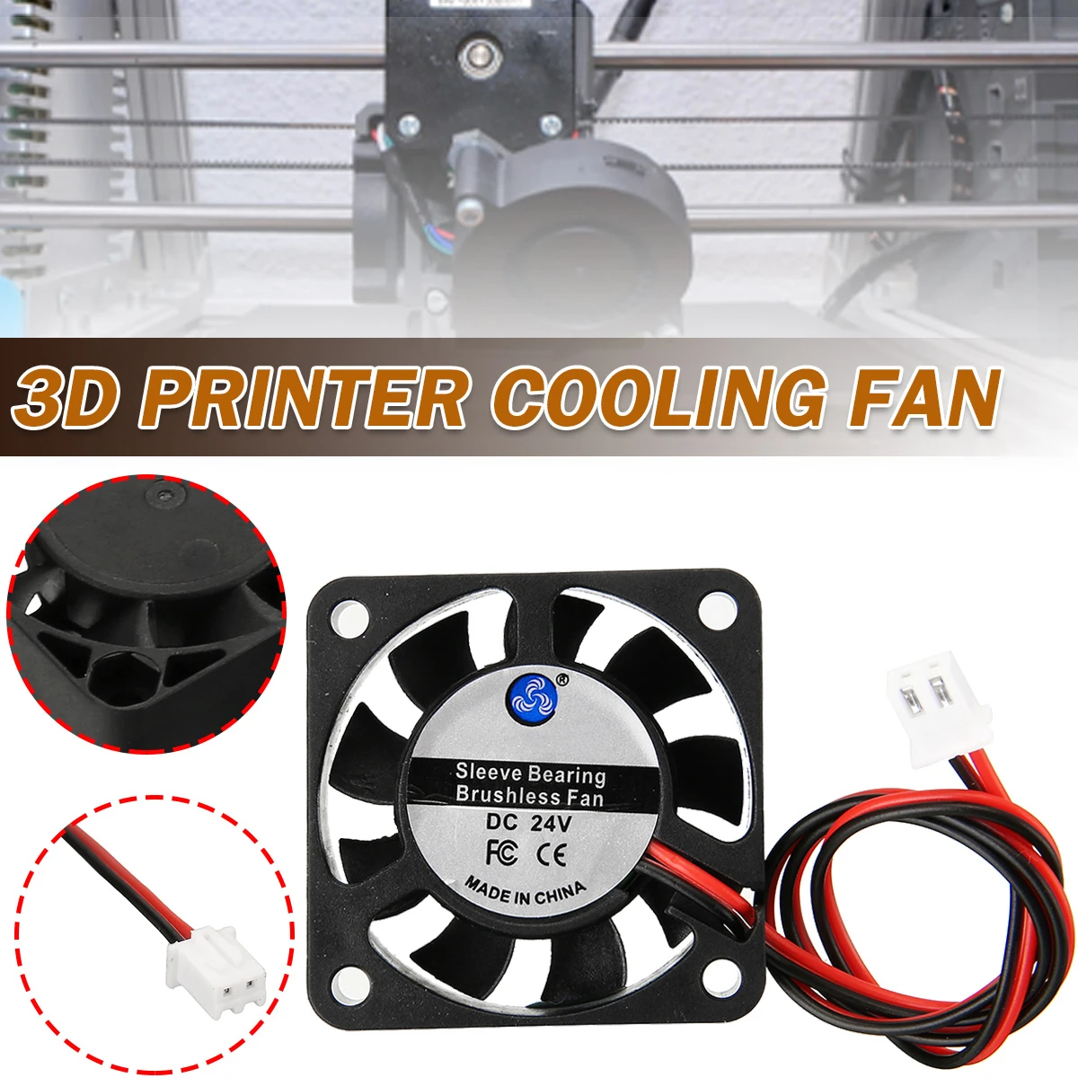 Mayitr 1PC 24V Quiet Cooling Fan Super Silent Fans 40mm For Ender 3 5 Pro 4010 3D Printer