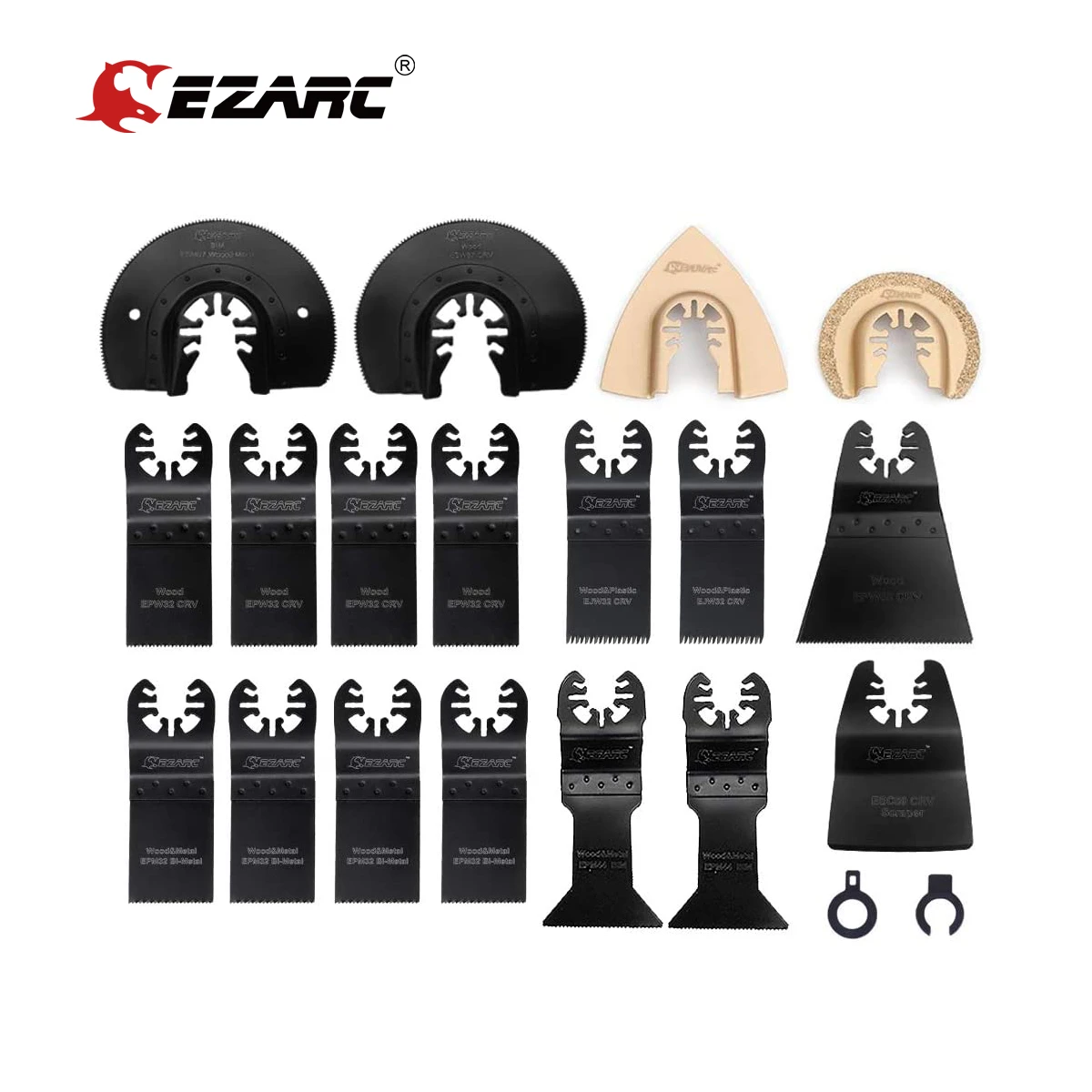 EZARC 12/18Pcs Quick Change Oscillating Multi Tool Saw Blades Quick Release Multitool Accessories for Renovator Power Tool