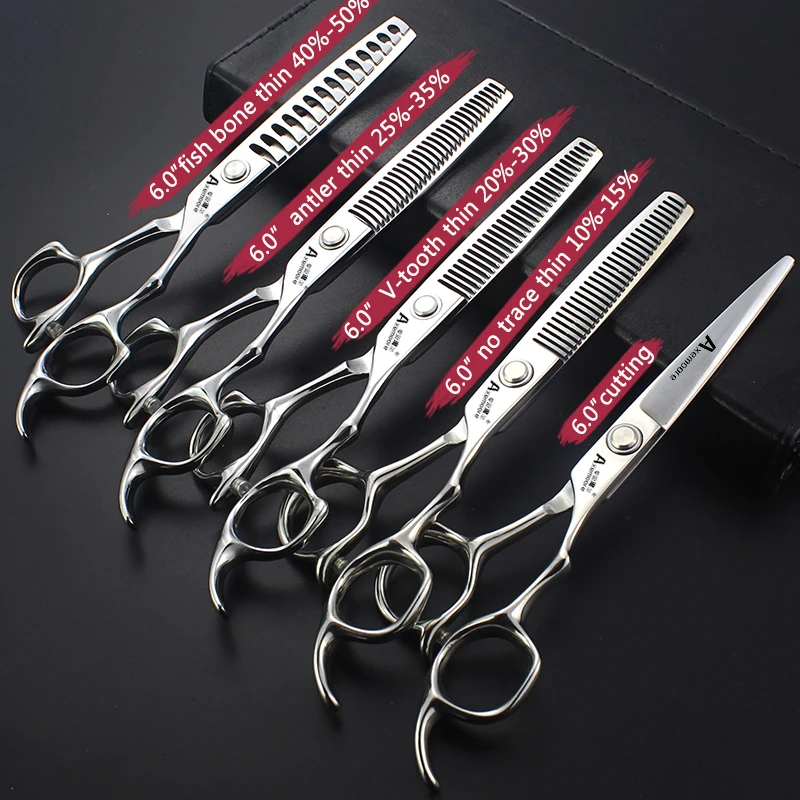 Professional Hairdressing Scissors 6/7/7.5 Inch Salon Scissors Set Barber Cutting Scissors Thin Hairdressers Shears Custom Logo