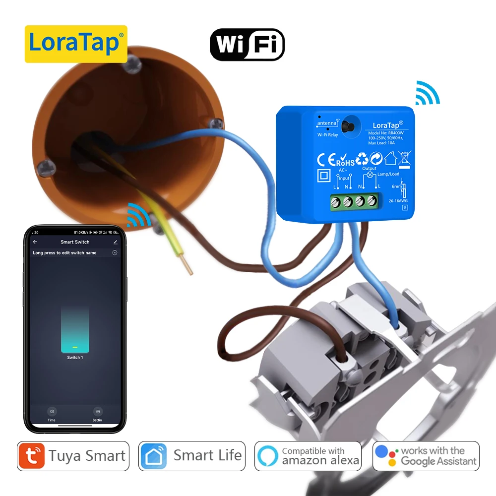 Tuya Smart Life WiFi Socket Tiny Module DIY Smart Home Automation Google Home Echo Alexa Voice Control App Remote Control