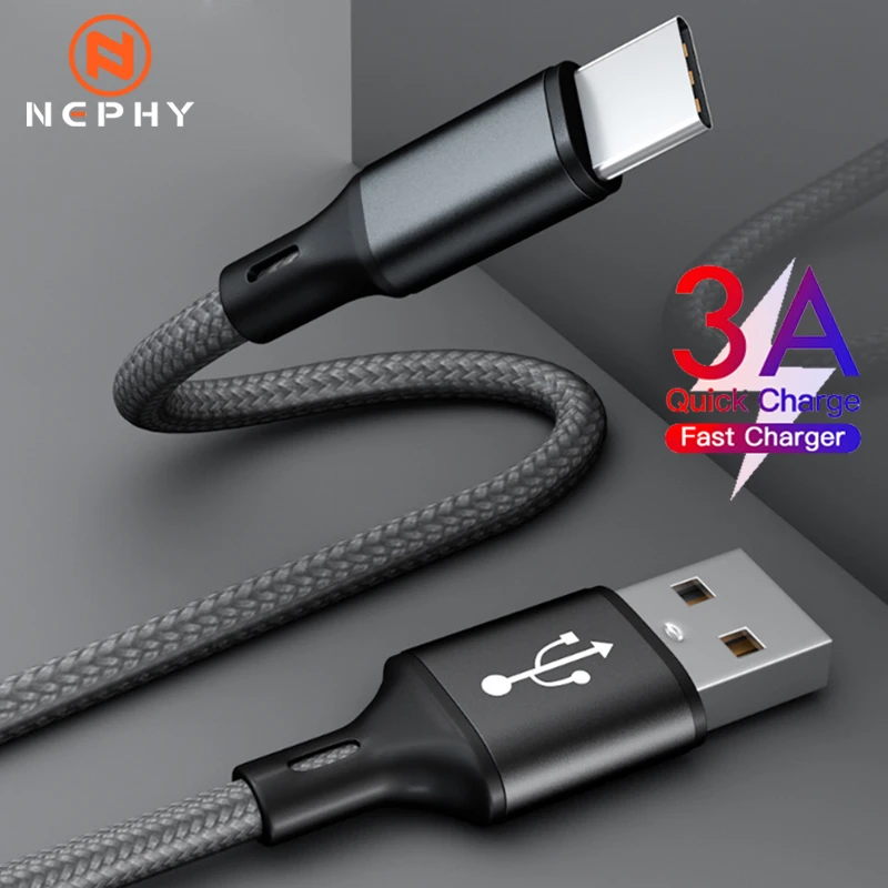 USB Type C Cable for Samsung A50 S10 S9 Quick Charge 3.0 USB C Cable for Xiaomi Mi 9 Type-C Fast Charging Long short Wire 2m 3m