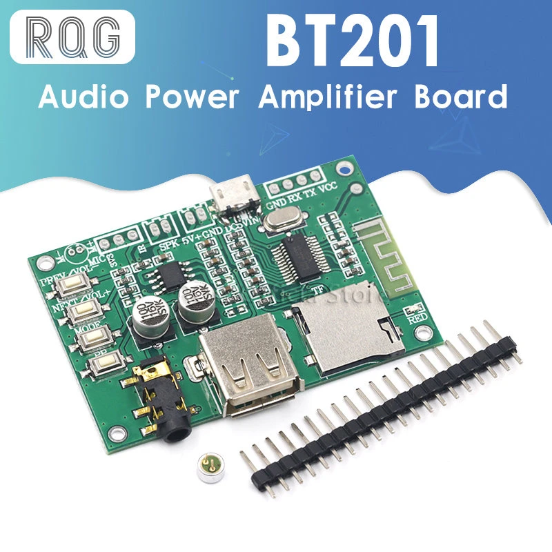 BT201 Dual Mode 5.0 Bluetooth Lossless Audio Power Amplifier Board Module Tf Card U Disk Ble Spp Serial Port Transparent Trans