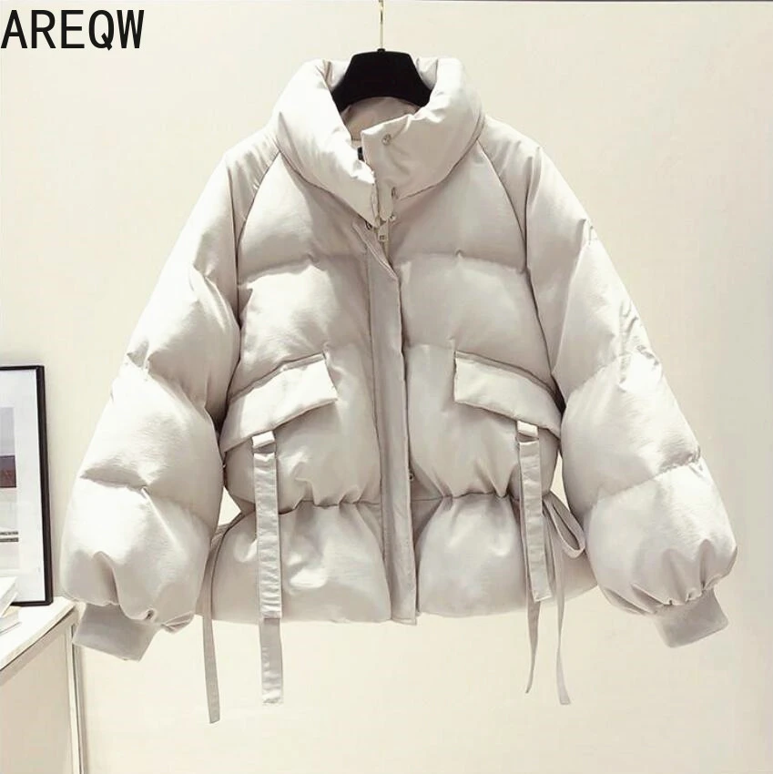 2021 New Women's Clothing Solid Cotton Parkas Women's Outwear Korean Style Autumn Winter Oversized Coats Puffer Jacket