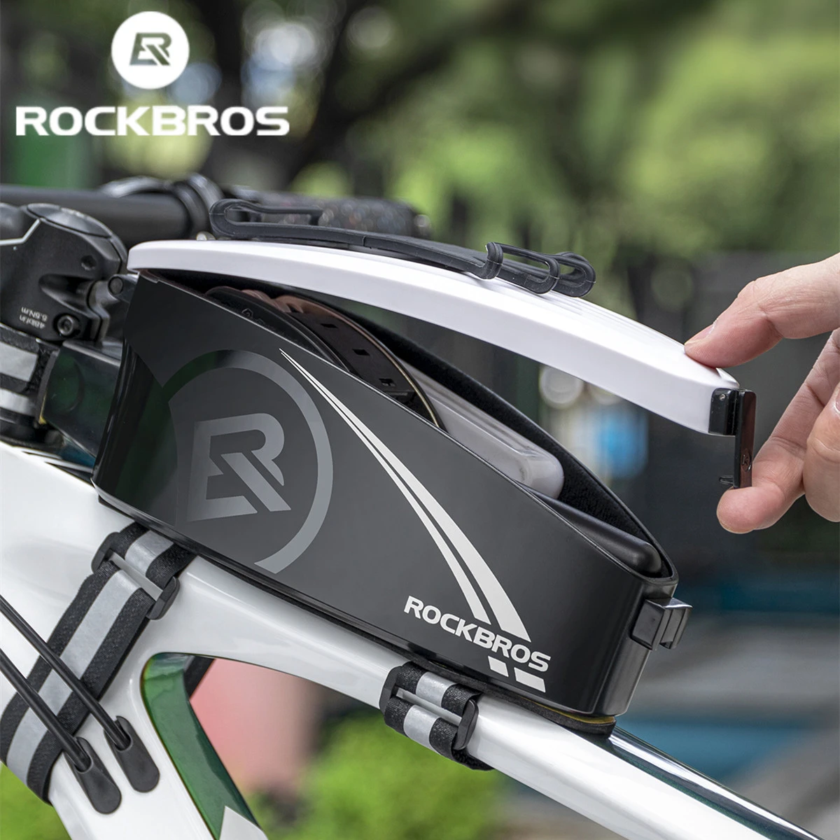 ROCKBROS Rainproof Bike Bag For 4-6.5' Front Phone Bag Special PC Hard Shell With Free Raincover Motorcycle Bike Accessories