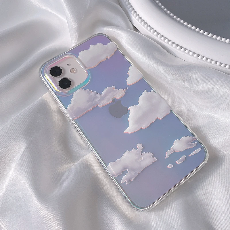 Luxury Laser Dream Glitter Phone Case for IPhone 13 12 11 Pro Max XR XS Max 7 8 Plus X Clouds Soft Tpu Back Cover Shell