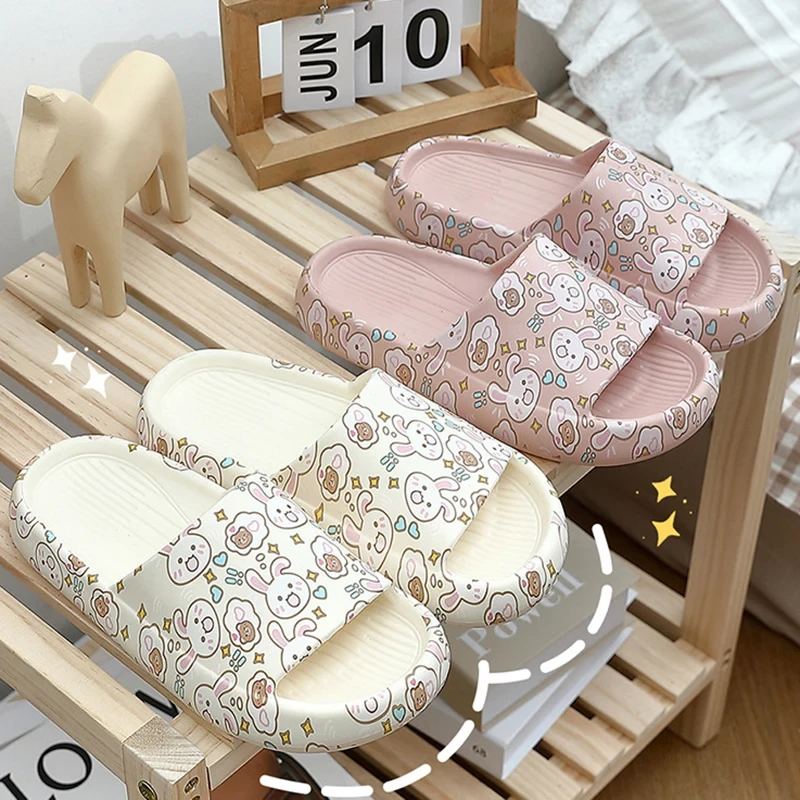 Women Soft Slides Woman's Sandals 2021 Summer Carton Comfortable Slippers Women Man Flat Beach Slippers Slides EVA Shoes Women