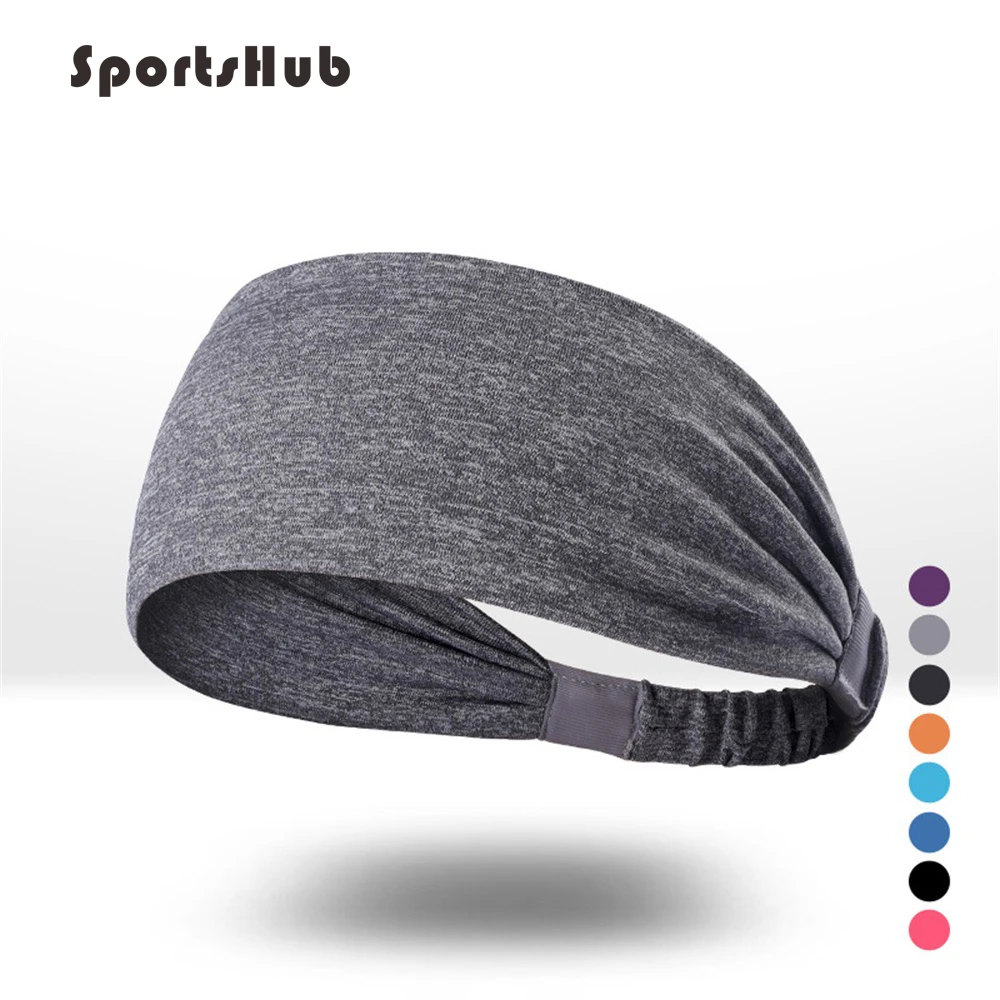 SPORTSHUB Women's Yoga Hair Band sports Headband Men Knotted Turban Head Warp Hair Band Wide Elastic Yoga Sport Headband NR0120