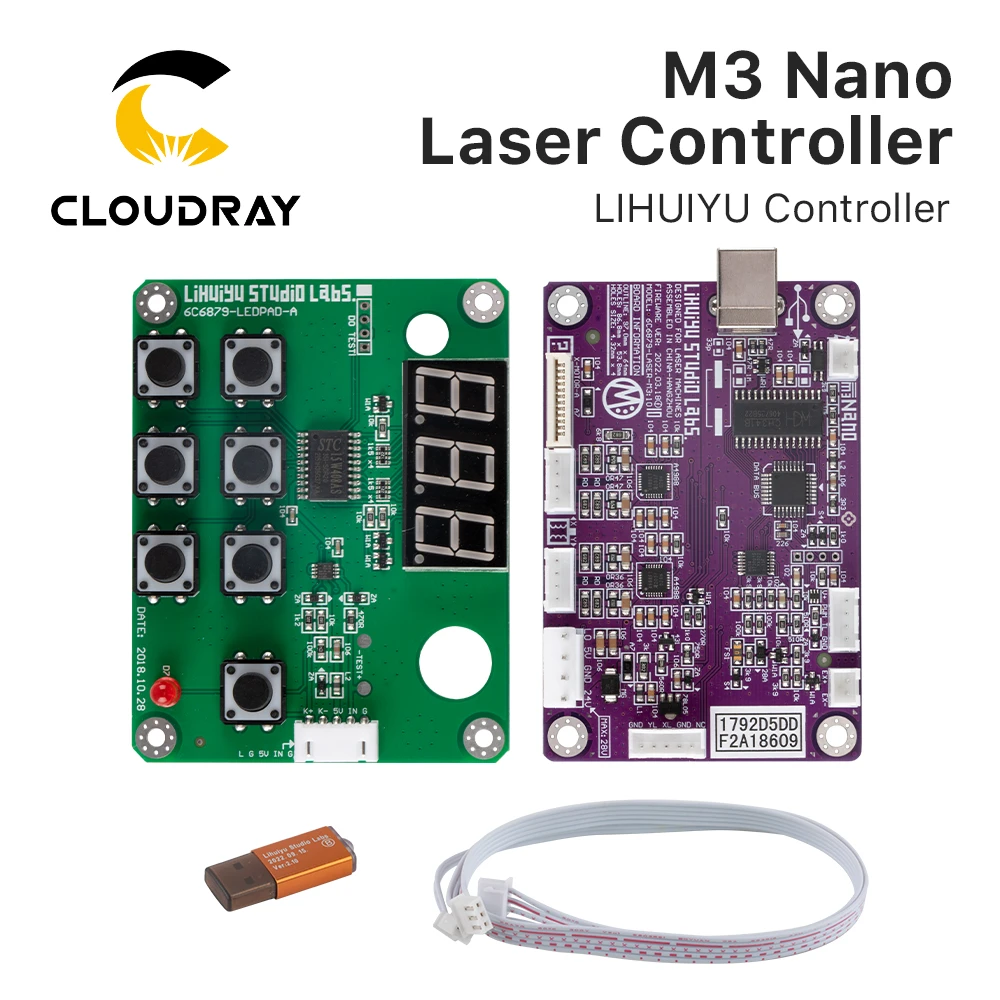 Cloudray LIHUIYU M2 Nano Laser Controller Mother Main Board + Control Panel + Dongle B System Engraver Cutter DIY 3020 3040 K40
