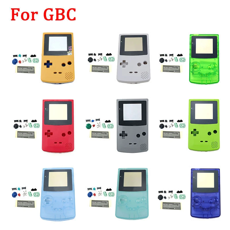 New Plastic Game Shell Housing Case Cover for Nintendo Gameboy Color Game Console for GBC Shell with buttons kits sticker label
