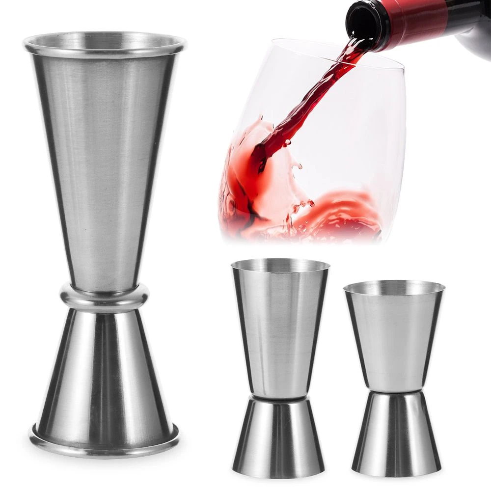 15/30ml 25/50ml Stainless Steel Cup Shaker Cocktail Measure Cup Dual Shot Drink Spirit Measure Jigger Kitchen Bar Tools