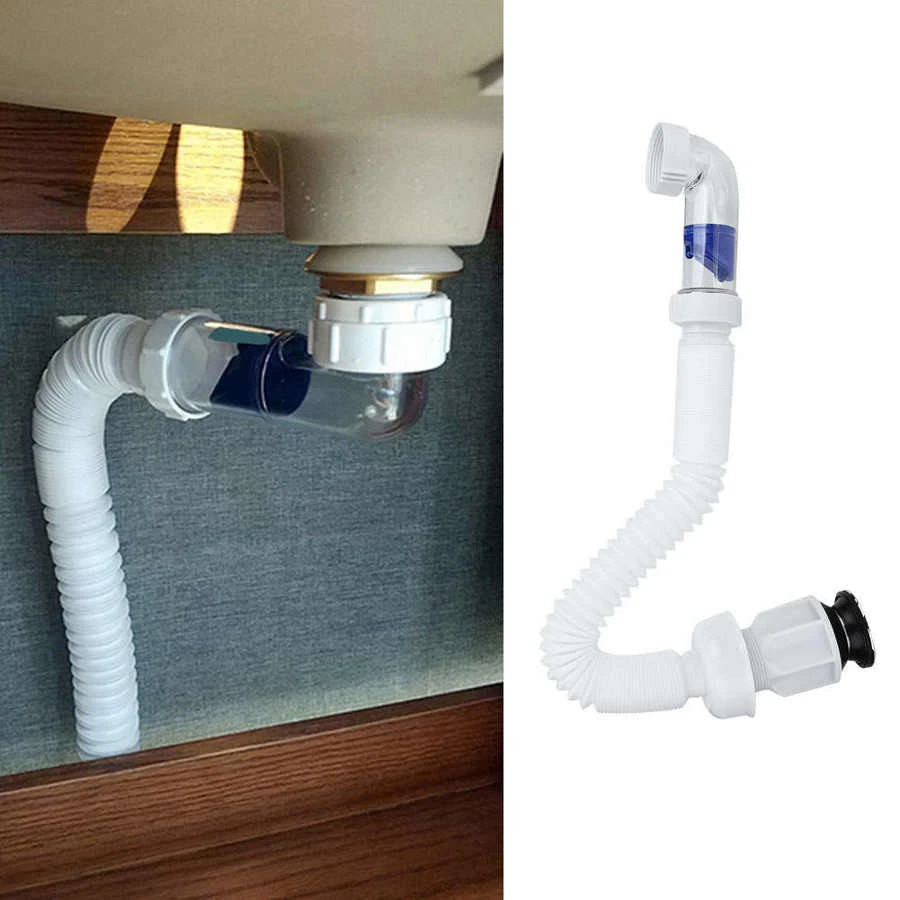 Anti-Odor Expandable Flexible Universal Sink Drain Pipe Wash Basin Drainer Tube Faucet Attachment Bathroom Kitchen Accessories