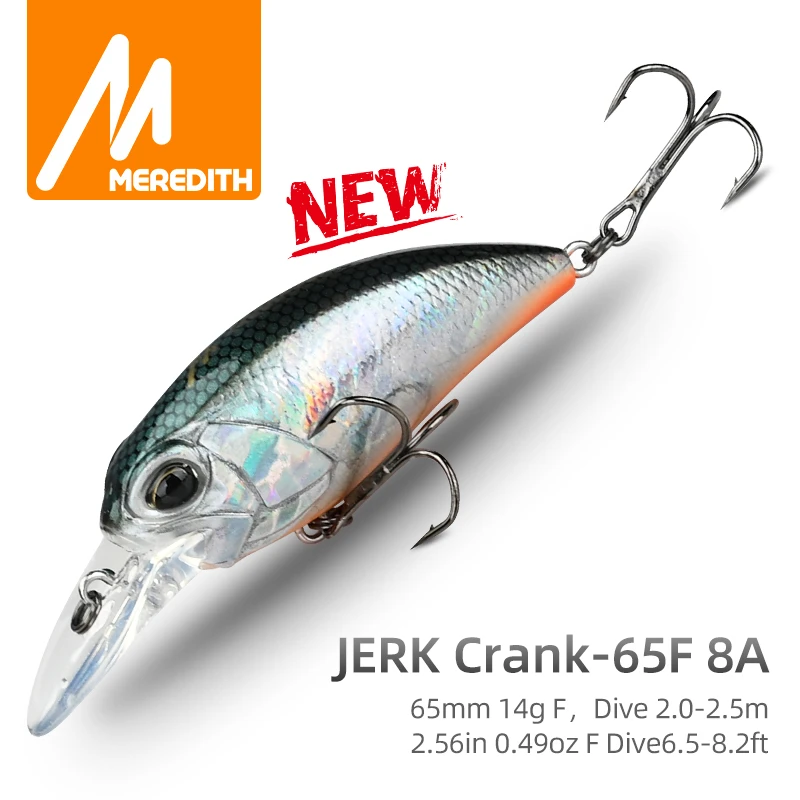 MEREDITH JERK CRANK M65 Floating 14g Hot Model Fishing Lure Hard Bait 11Color Wobbler Minnow Quality Professional Depth 2.0-2.5m