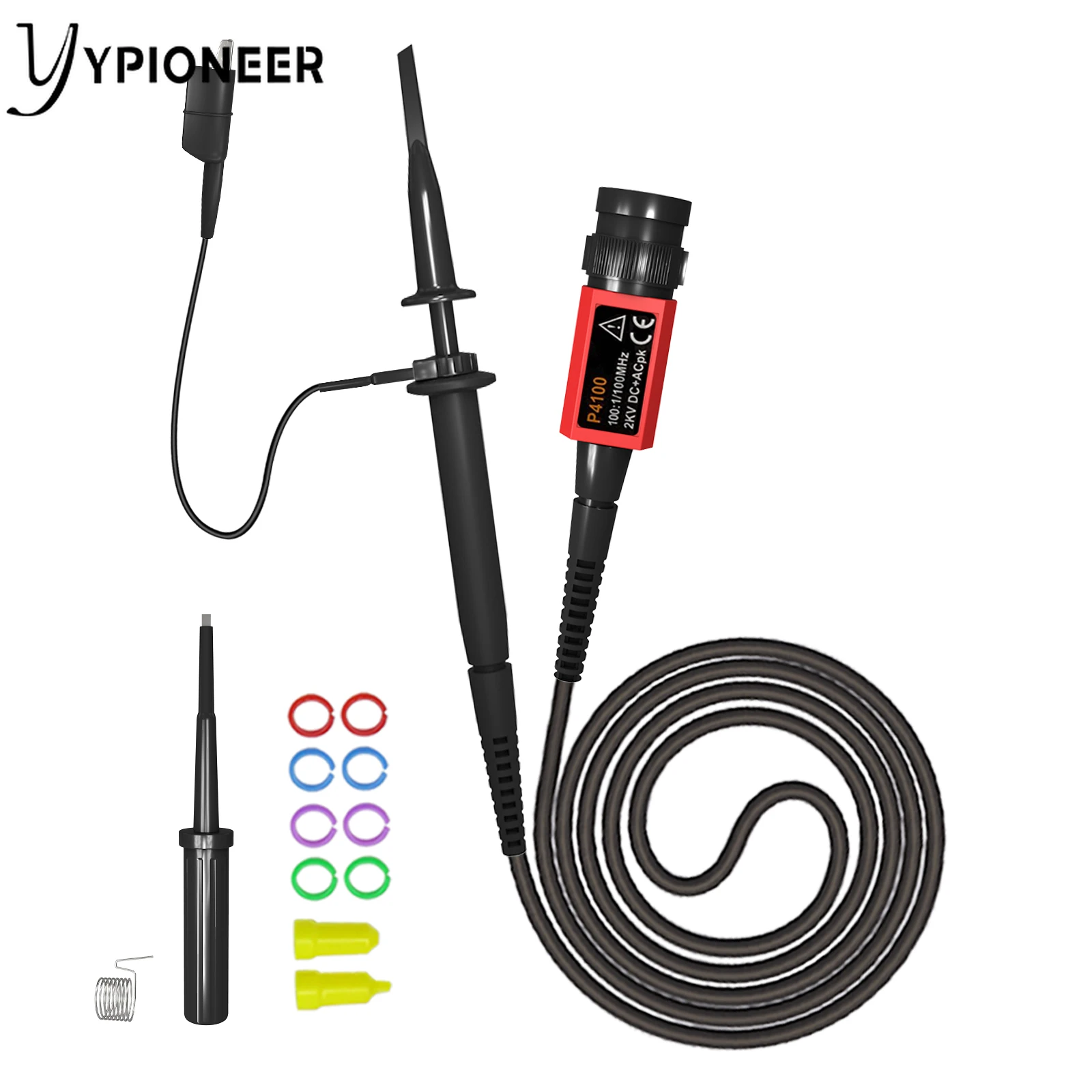 YPioneer High Voltage Oscilloscope Probe P4100 with Accessory Kit 100MHz 2000V 100:1