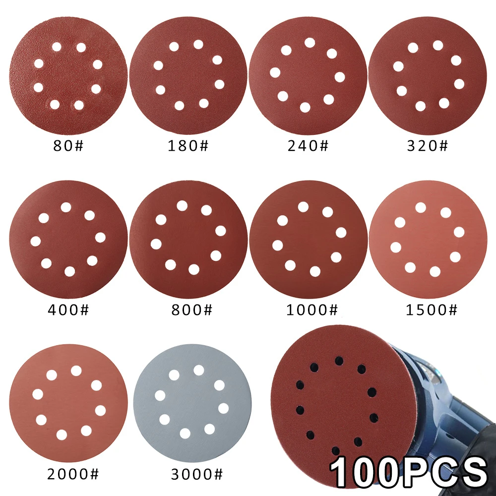 100pcs Sanding Discs Sandpaper Sand Sheets Grit 80-3000 Sanding Disc Polish Sanding Pad for Woodworking Polishing Tools