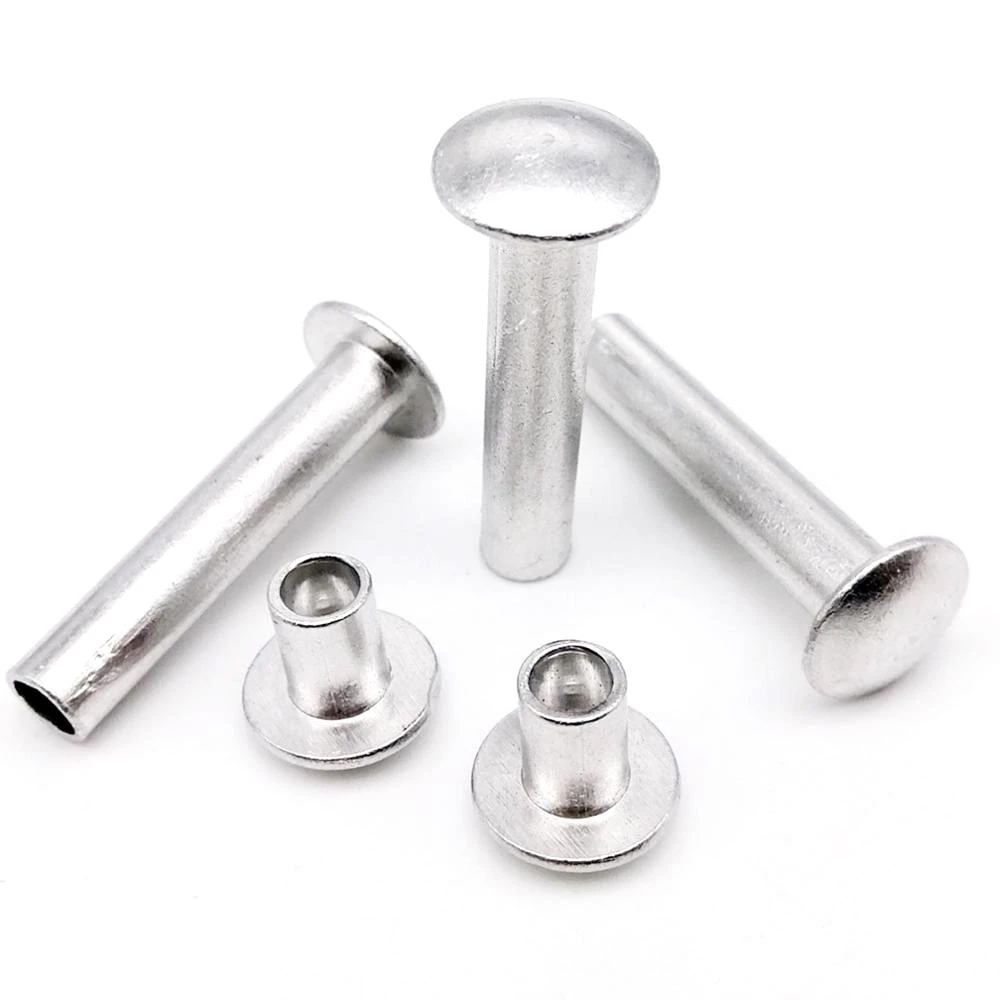 10/50pcs M2 M2.5 M3 M4 M5 M6 GB873 Aluminum Round Flat Button Truss Head Half Semi Hollow Rivet Diameter 2mm 3mm 4mm 5mm 6mm