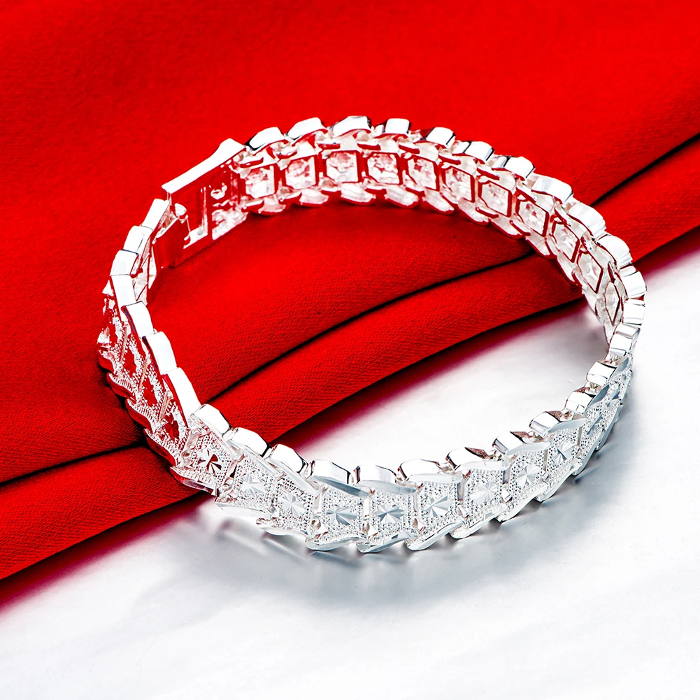 Beautiful Elegant wedding 925 Sterling silver women men chain Bracelet high quality fashion classic jewelry wholesale H506