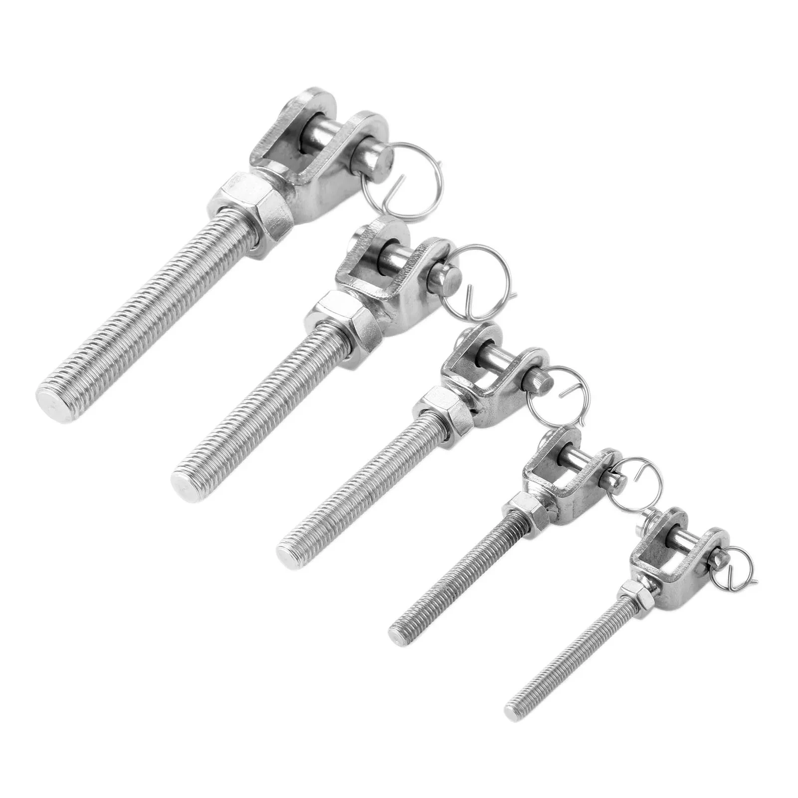 1Pc M5 M6 M8 M10 M12 304 Stainless Steel Jaw Open Bolt & Nut Replacement Turnbuckle Rigging Screw Parts