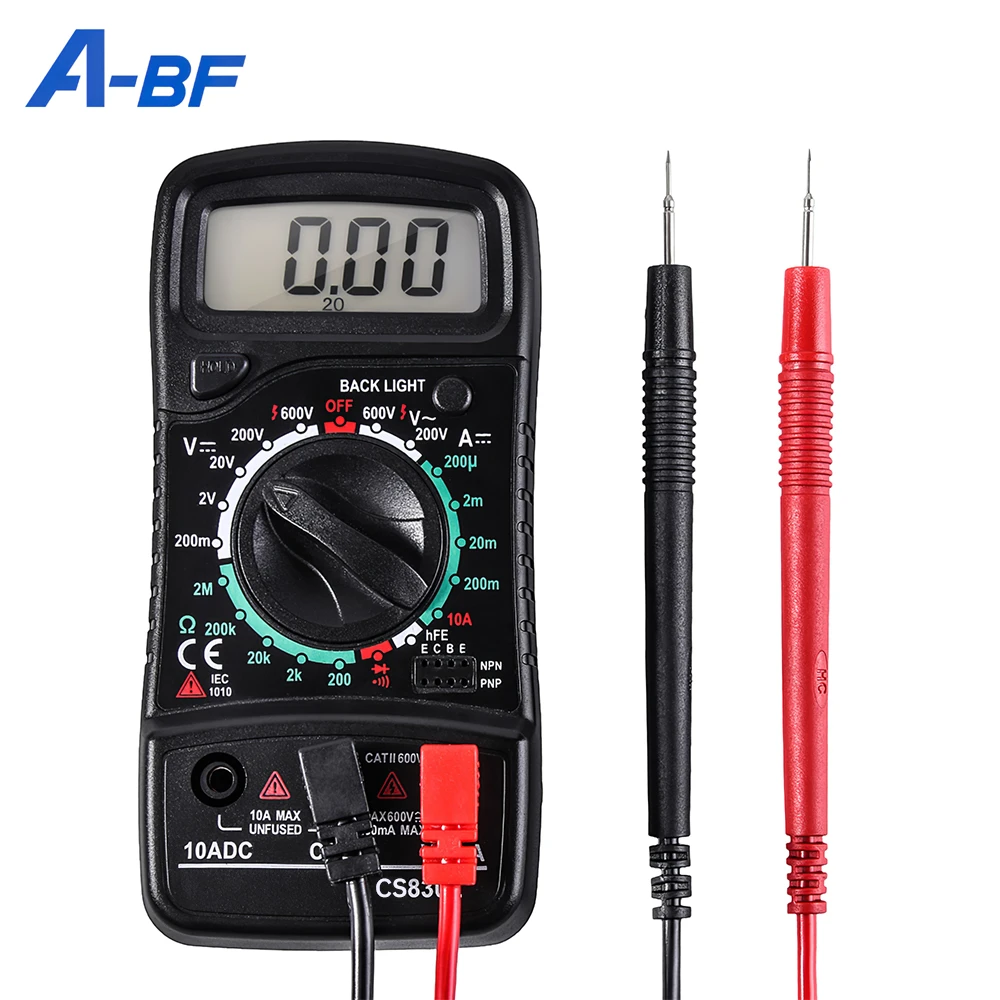 A-BF Digital Multimeter Intelligent Auto Range Voltmeter  AC DC 220V Resistance Tester Data Handhold