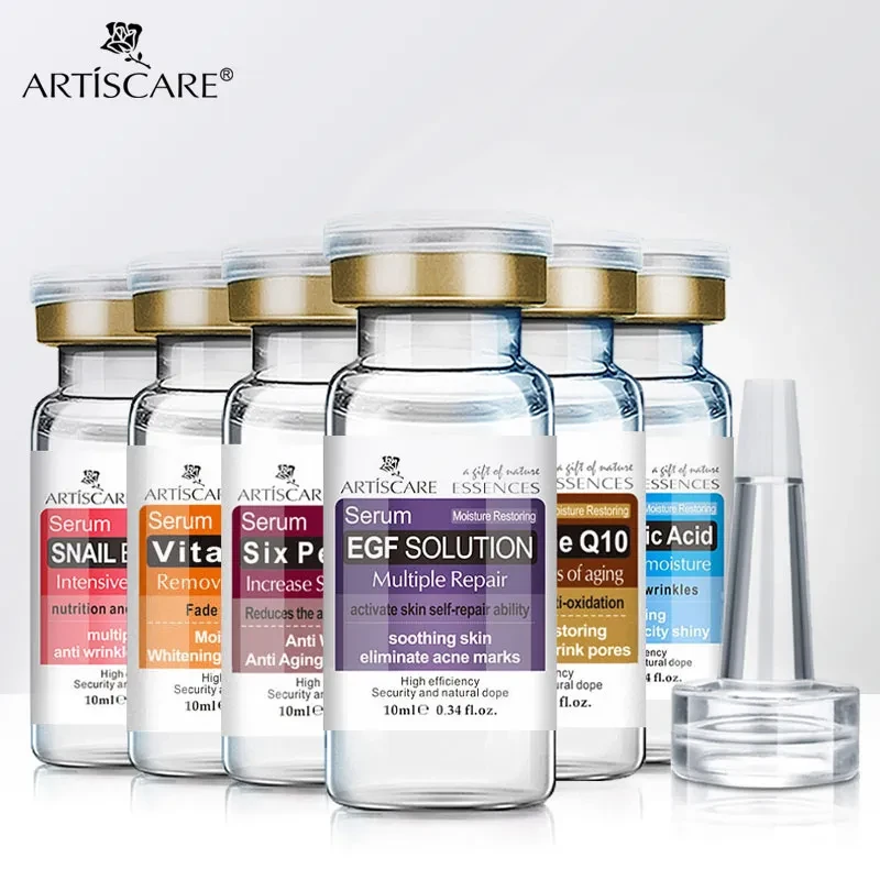 ARTISCARE Whitening & Anti Winkle Serum Extra Value Suit 6pcs Anti Aging and Moisturizing Skin Care Hyaluronic Acid Face Essence