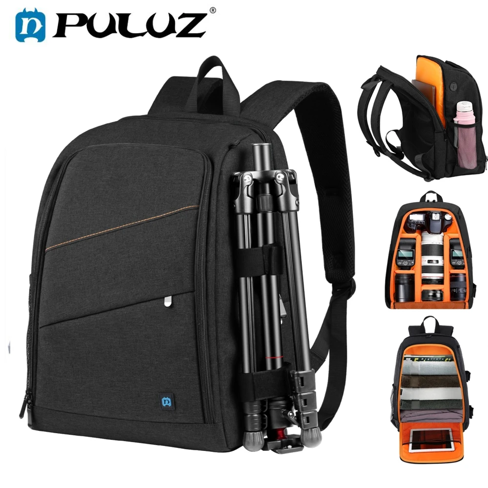 PULUZ Outdoor Portable Waterproof Scratch-proof Dual Shoulders Backpack Camera Bag Digital DSLR Photo Video Bag, laptop backpack
