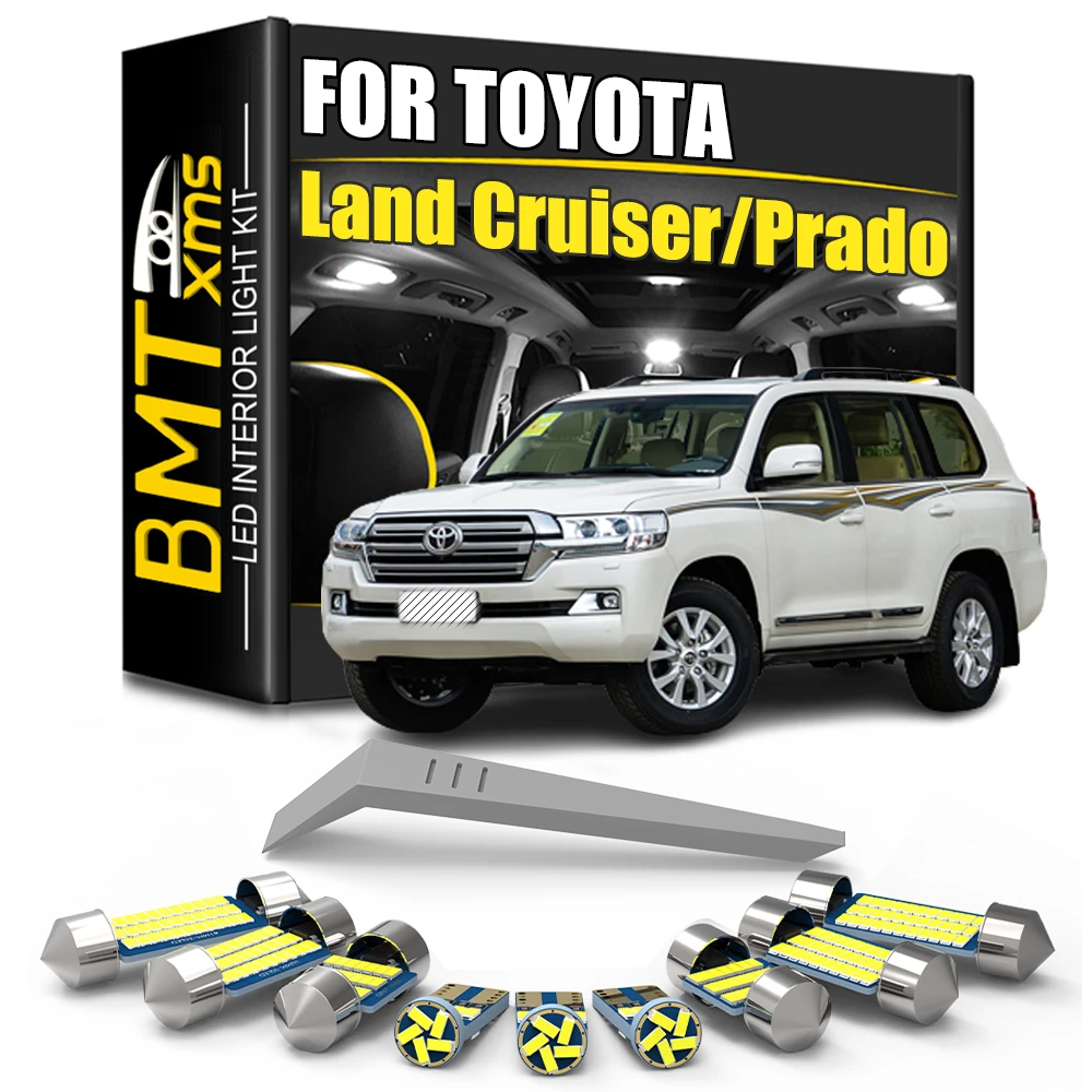 BMTxms Canbus For Toyota Land Cruiser 80 100 200 Prado 120 150 FJ Vehicle LED Interior Light License Plate Lamp Kit Car Lighting