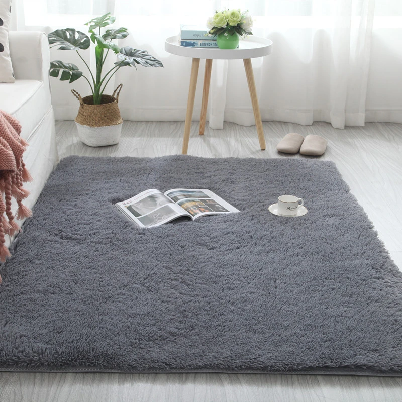 Carpets for Modern Living Room Thick Silkly Long Plush Floor Mat Children's Room Home Decor Modern Fluffy Soft Large Rugs Grey