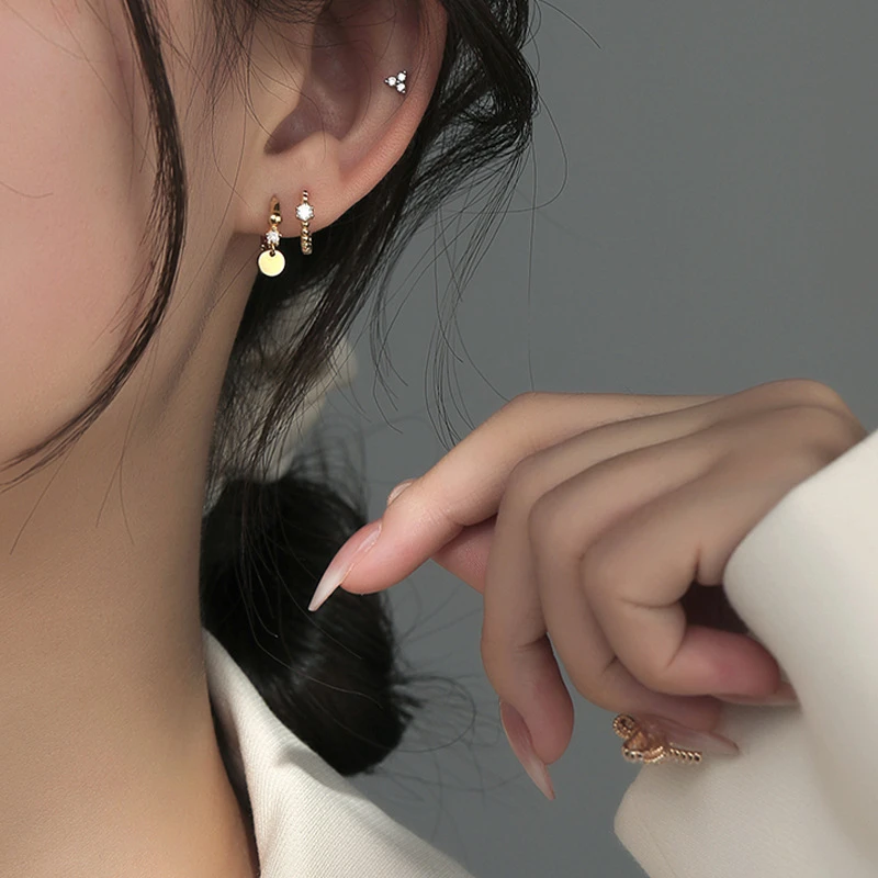 S925 Sterling Silver Stud Earrings for Women Fashion Simplicity Hypoallergenic Exquisite Jewelry Accessories Wholesale