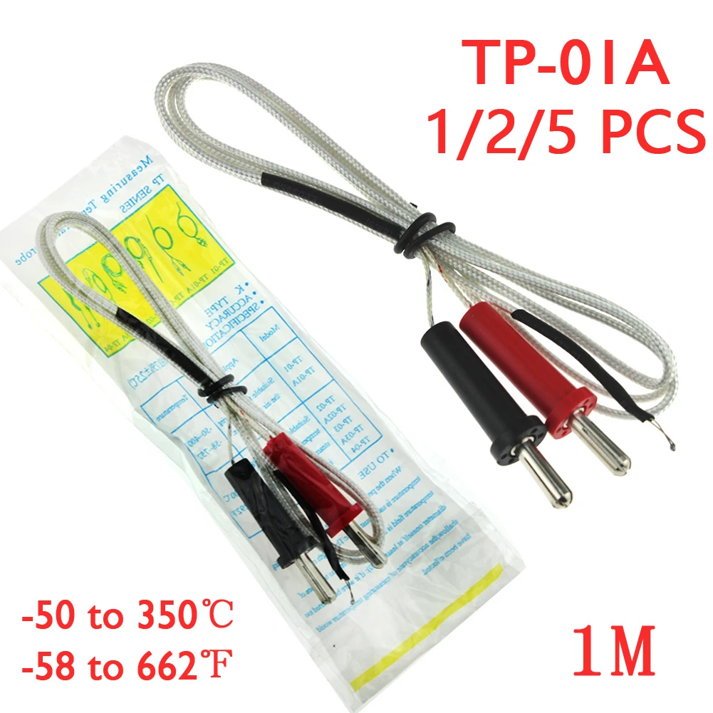 K-type Thermocouple Sensor Digital Probe Tester 100cm 1M Wire Temperature Measuring 1.4cm Interface Temperature Sensor