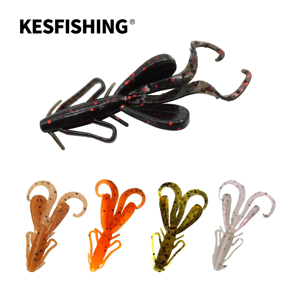 KESFISHING Isca Artificials Shrimp Lure Hogy Hog 48mm 10pcs Fishing Lures Soft Silicone Bait Pike Lure Crankbait Leurre Souple