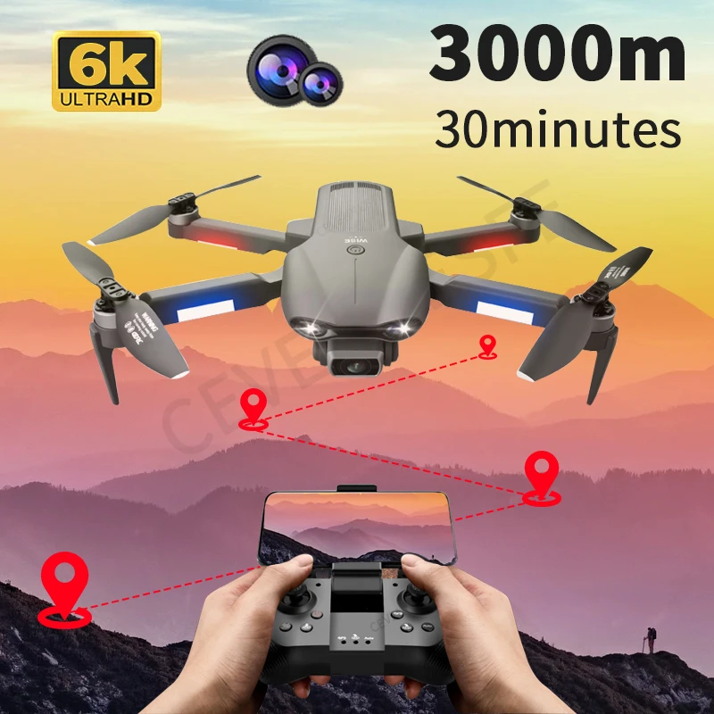 2021 NEW F9 GPS Drone 6K Dual HD Camera Professional Aerial Photography Brushless Motor Foldable Quadcopter RC Distance 2000M