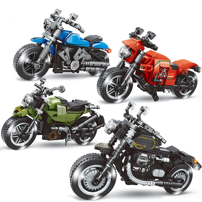 Motorcycle sets model Building Blocks Speed Champ sport Race moto Off Road Vehicle City car Motorbike bricks kits sembo