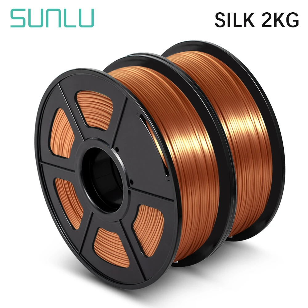 SUNLU Silk PLA Filament 1.75mm 1KG 2Rolls Shiny Metal-like Black Red Colors Silk 3D Printer Filament for DIY Artwork Printing