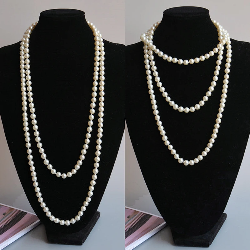 2021 New Fashion Women Jewelry Pearl Bead Necklace,Long Sweater Chain Necklace For Women Dress Accessories Gift For Girl Mother