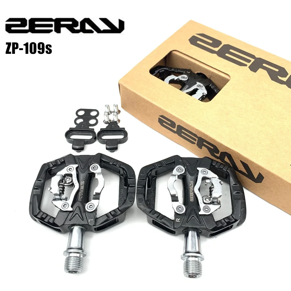 ZERAY Cycling Road Bike MTB Clipless Pedals Self-locking Pedals ZP-109S SPD Compatible Pedals Bike Parts Upgrade of ZP-108S