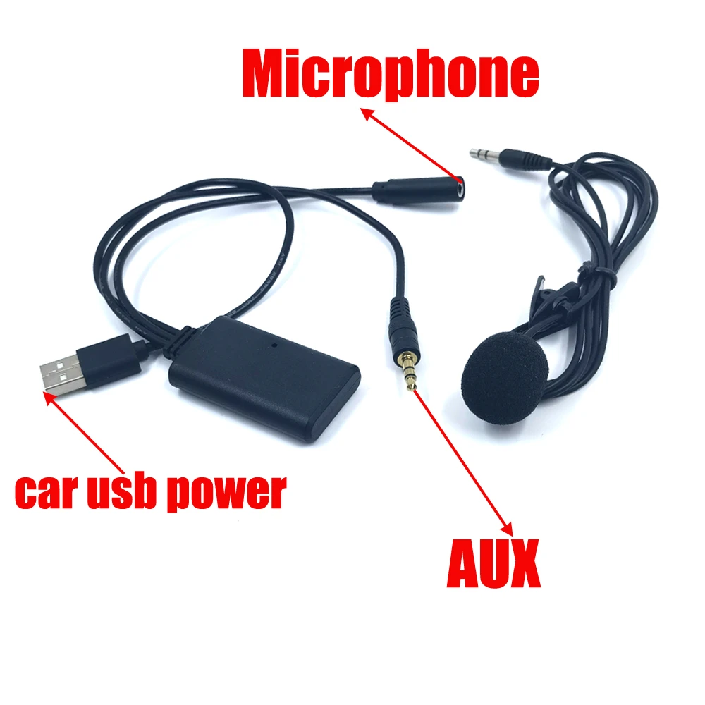 Biurlink 2021 Universal Car Wireless Bluetooth Receiver USB 3.5MM Aux Media Bluetooth 5.0 Music Player Audio Adapter for BMW