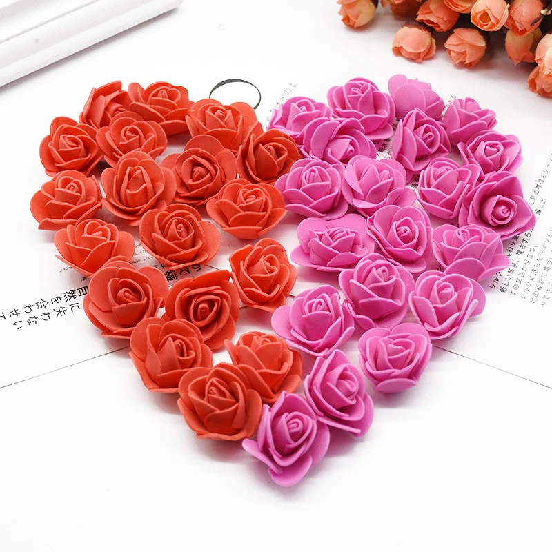 200 Pieces Artificial Flowers 3CM PE Teddy of Bear Roses Head Wedding Decorative Fake for Scrapbooking Valentine's Day Gifts