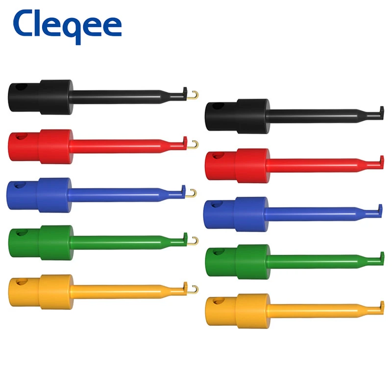 Cleqee P5001 20pcs SMD IC Test Hook Clip Grabber Copper Probe for Electronic Testing Cable Welding 30V/10A