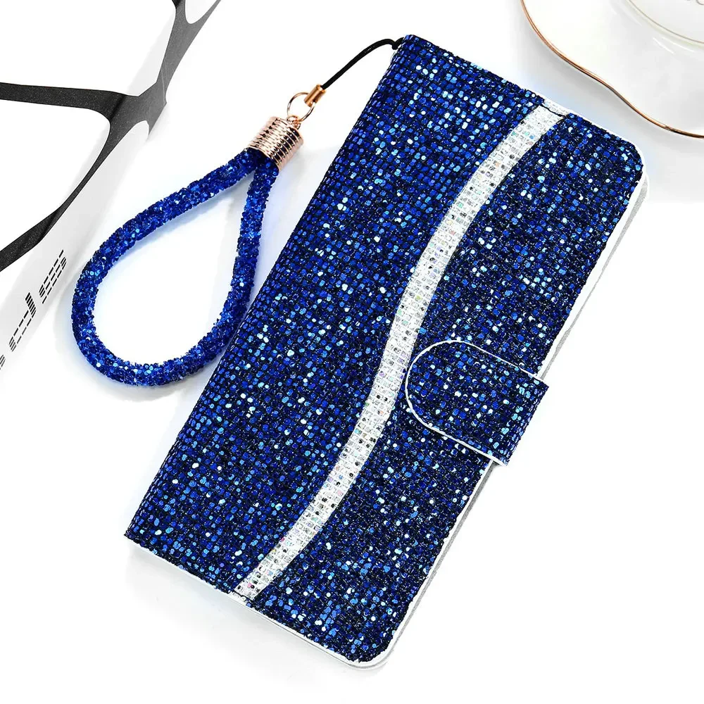 Luxury Bling Sequins Wallet Coque for Samsung S 20 Case Samsung Galaxy S20 FE Ultra S21 S10 E S9 Plus S8 S7 Note 10 Flip Cover