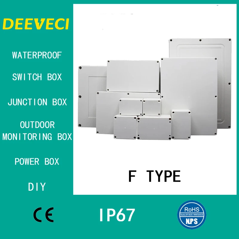 Outdoor Waterproof Enclosure Plastic Box Electronic Project Instrument Case Electrical Project Box Junction Box Housing