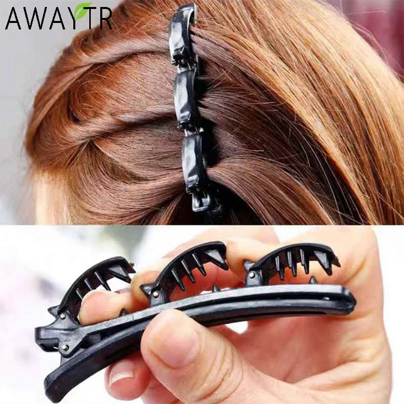 AWAYTR Double Layer Bands Clip Hairbands Fashion Plastic Braided Headband Punk New Knitting Womens Headwear Hair Accessories