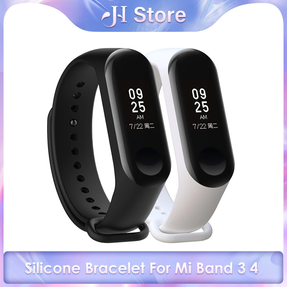 Silicone Smart Bracelet For Xiaomi Mi Band 3 4 Sport Strap watch wrist strap For xiaomi mi band 3 4 bracelet Miband 4 3 Strap
